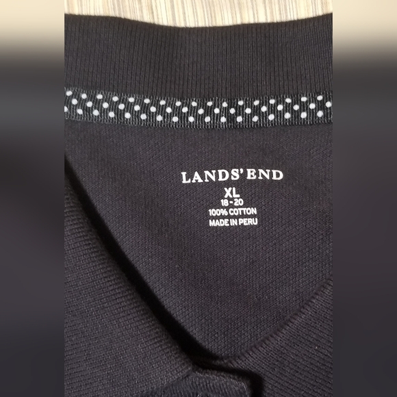 Lands' End NWOT Women's Navy Short Sleeve Polo Shirt Size XL (18-20) - Picture 5 of 7